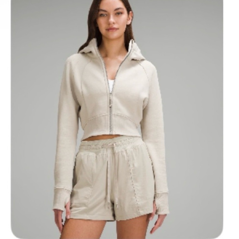 Lululemon Cropped Scuba Hoodie Beige Size 8